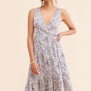 Anthropologie Floral Print Lavender Dress